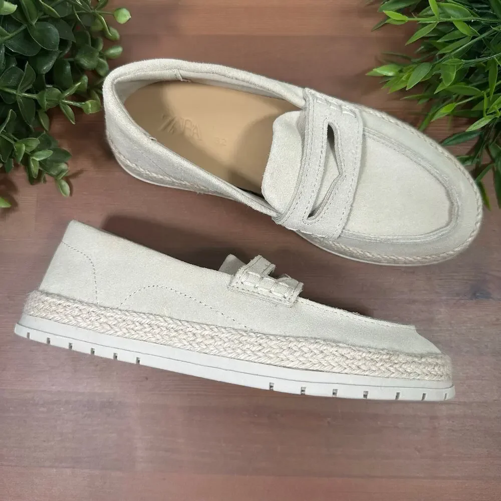 Zara Kids Suede Moccasins Loafers Boys Size 32